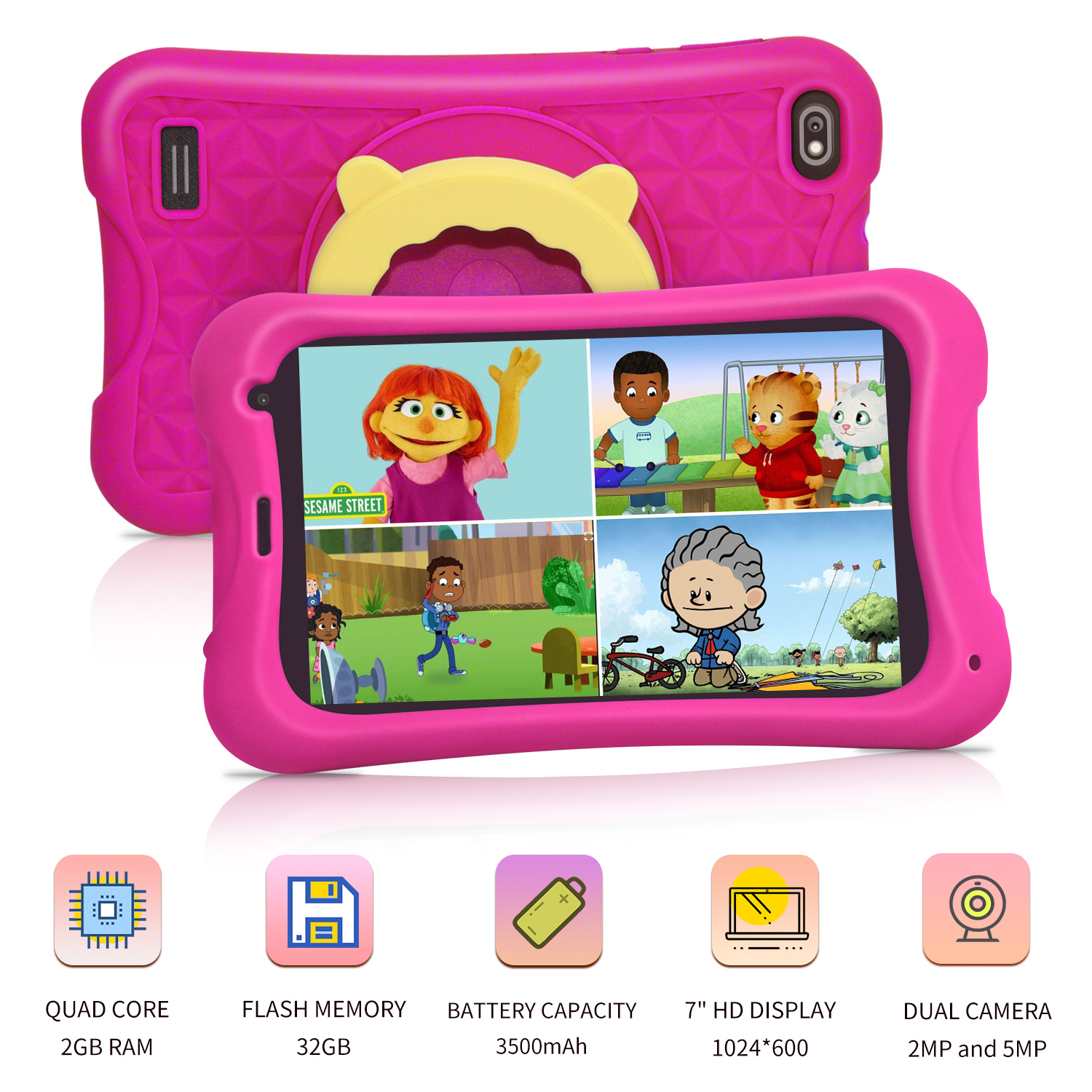 JREN kids tablet 7 inch, 2GB RAM,32GB ROM,Color blue ,pink
